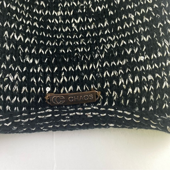 Chaos Worldbeat Tori Black Beanie with Silver and Sequin Details - Picture 5 of 7